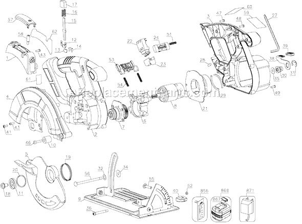 Page A Diagram and Parts List for FS1807CS Type 1 Black and Decker Circular Saw